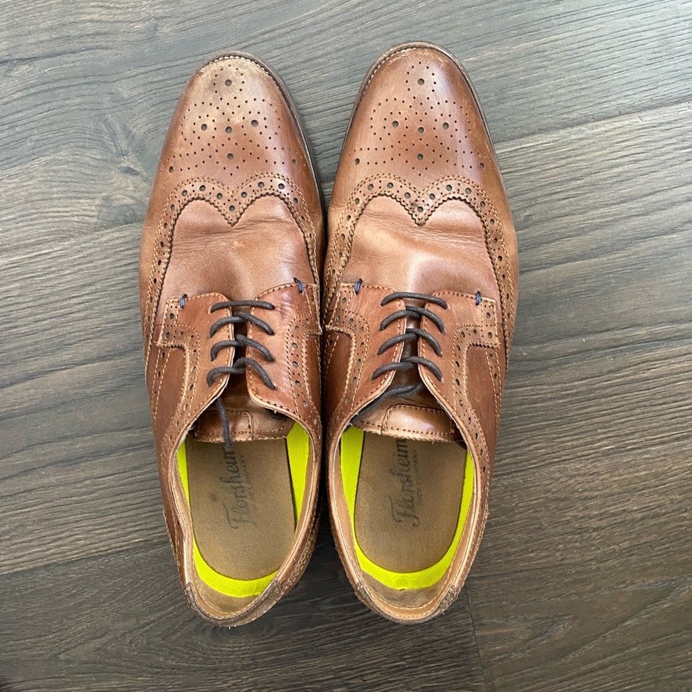 Florsheim Men's Tan Wingtip Derbys 8.5